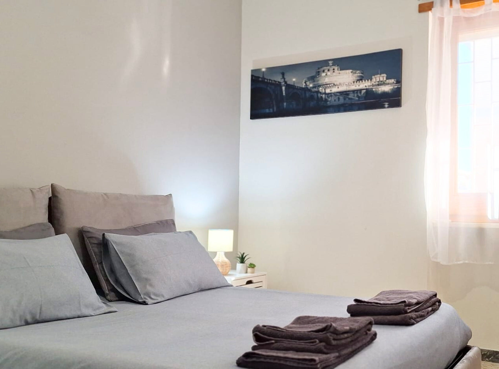 Camera da letto dell'appartamento a Roma nel quartiere Monteverde per vacanze o soggiorni di lavoro